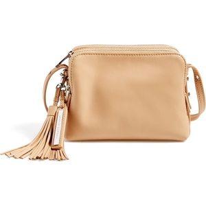 Loeffler Randall Triple Zip Leather Crossbody